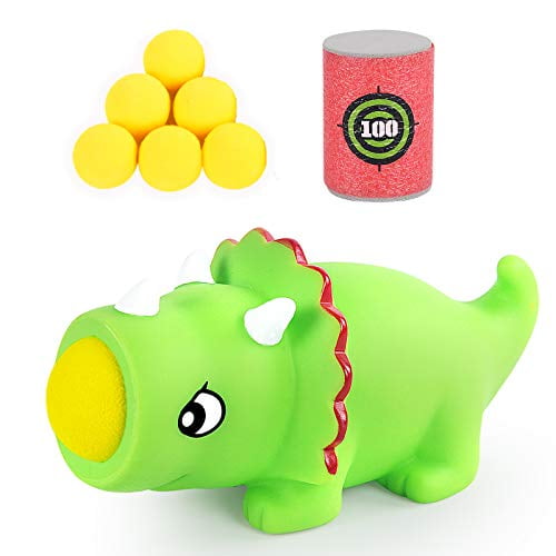 Indoor and Outdoor Play for Age 4+ Animal Popper with 6 Foam Ball KUARLUBI T-Rex Dinosaur Toy Shooter Ball Blaster Indoor and Outdoor Play for Age 4+ Animal Popper with 6 Foam Ball KUARLUBI T-Rex Dinosaur Toy Shooter Ball Blaster